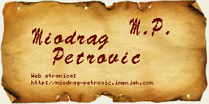 Miodrag Petrović vizit kartica
